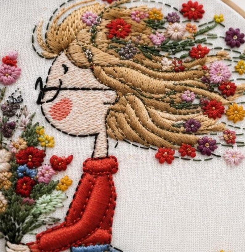 Wildflower Girl Embroidery Kit