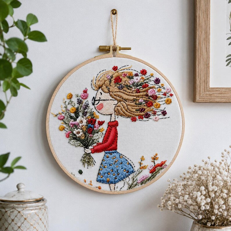 Wildflower Girl Embroidery Kit