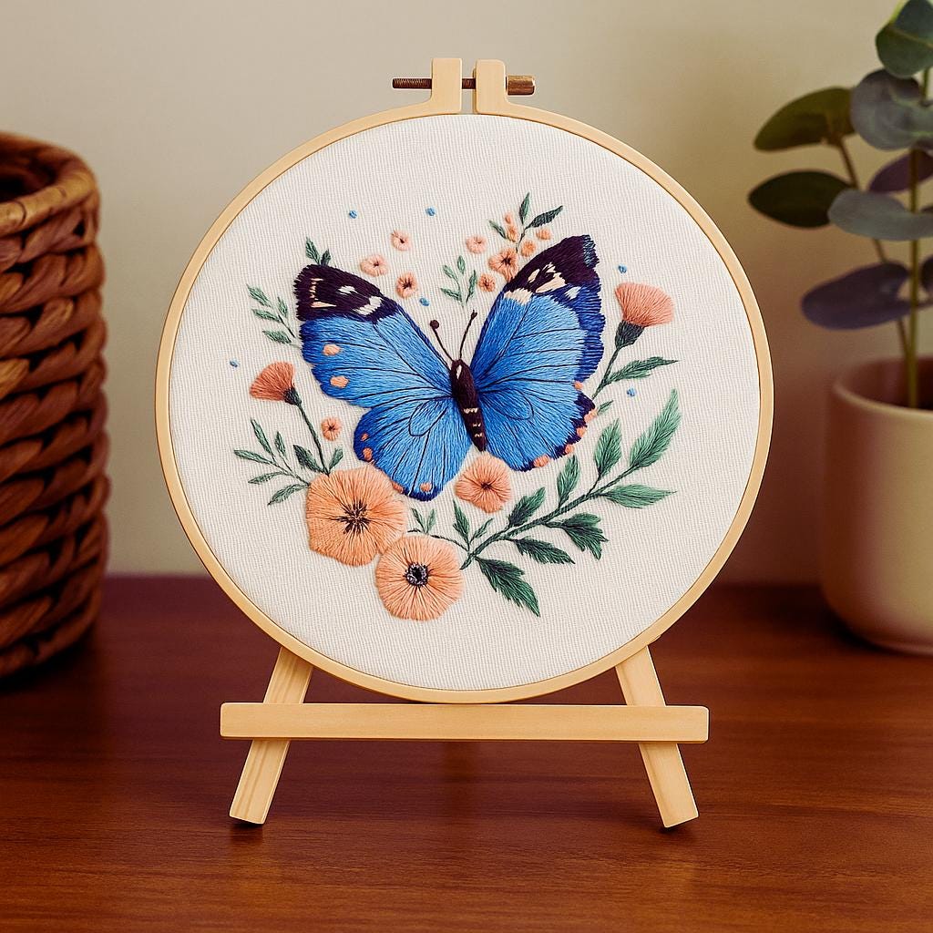 Butterfly  Peach Blossom Embroidery Kit 