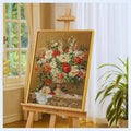 Floral Still Life Cross Stitch Kit: 11CT Printed Canvas DIY Embroidery, Beginner Friendly Kit
