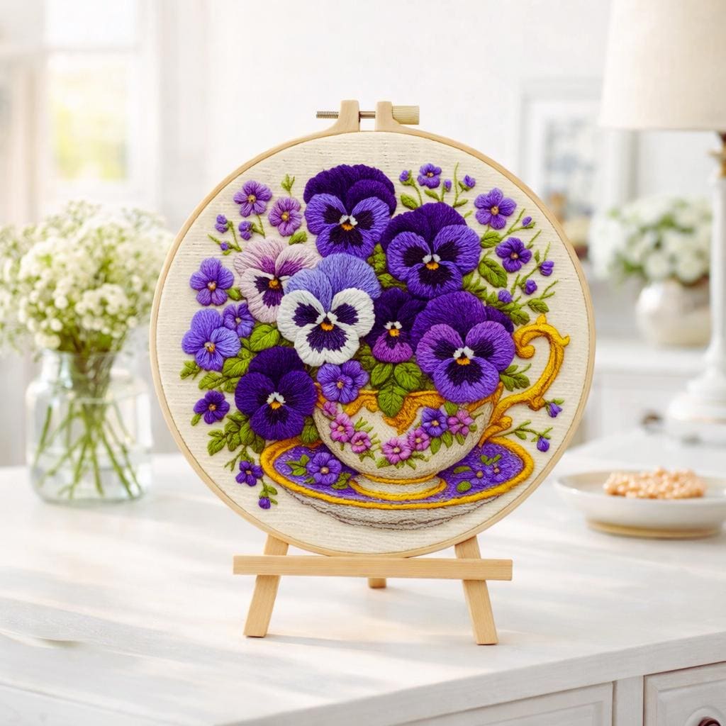 Schmetterling Orchidee Stickerei Kit, DIY Blumen 