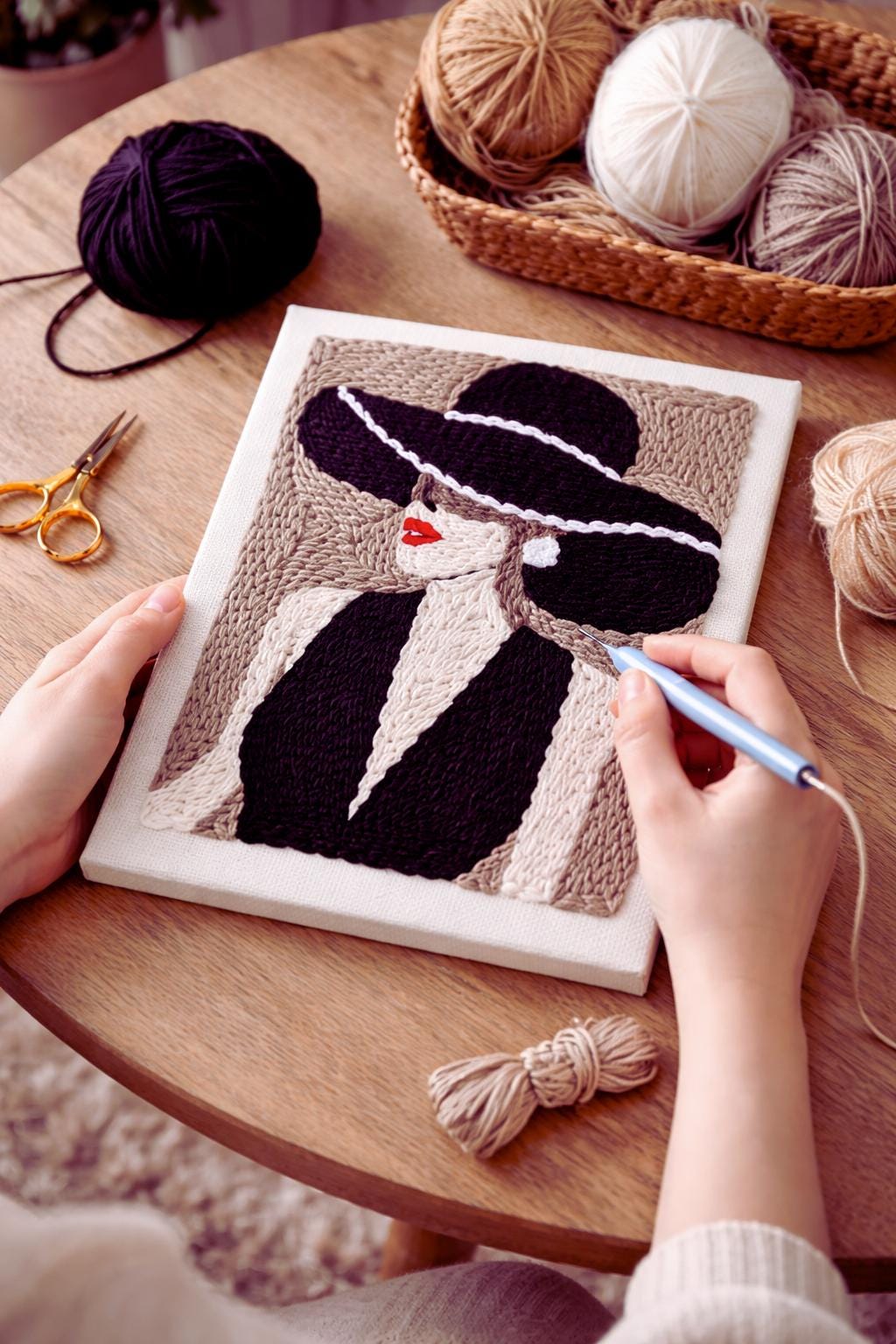 Abstract Woman Punch Needle Kit