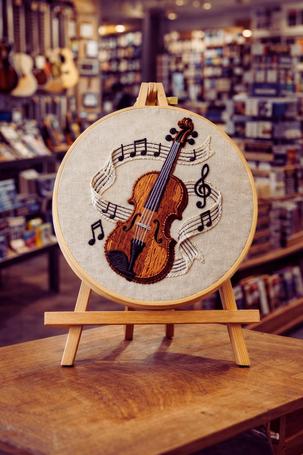 Violin Embroidery Kit | Music DIY Craft for Beginners