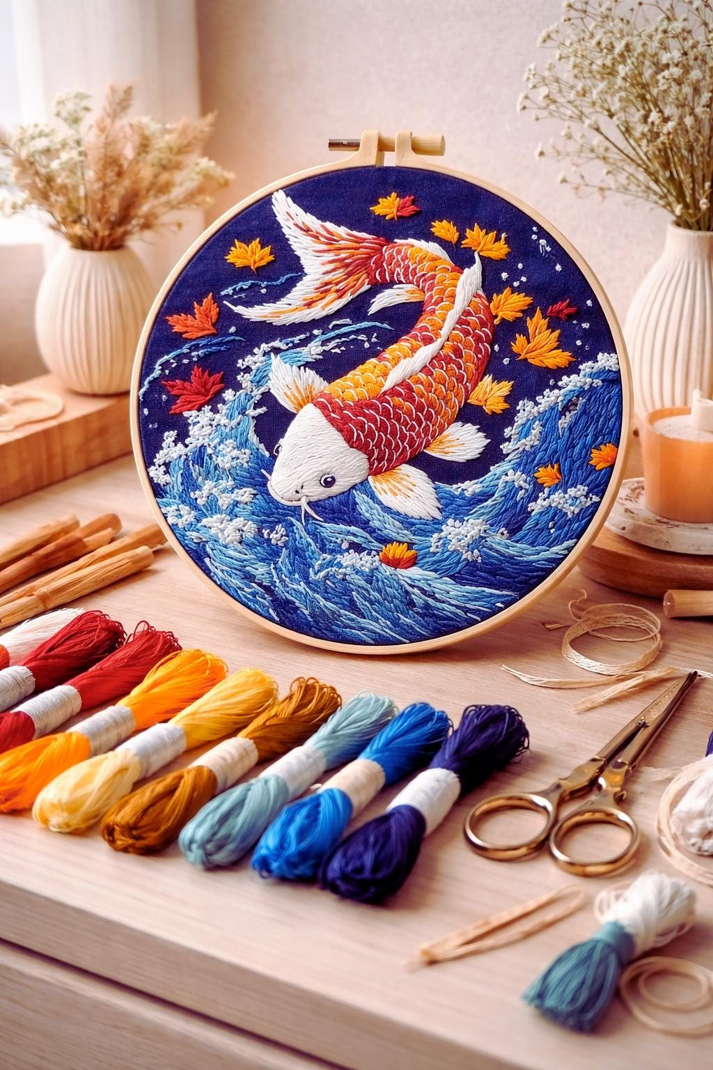 Koi Carp Embroidery Kit