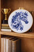 Blue Floral Horse Embroidery Kit