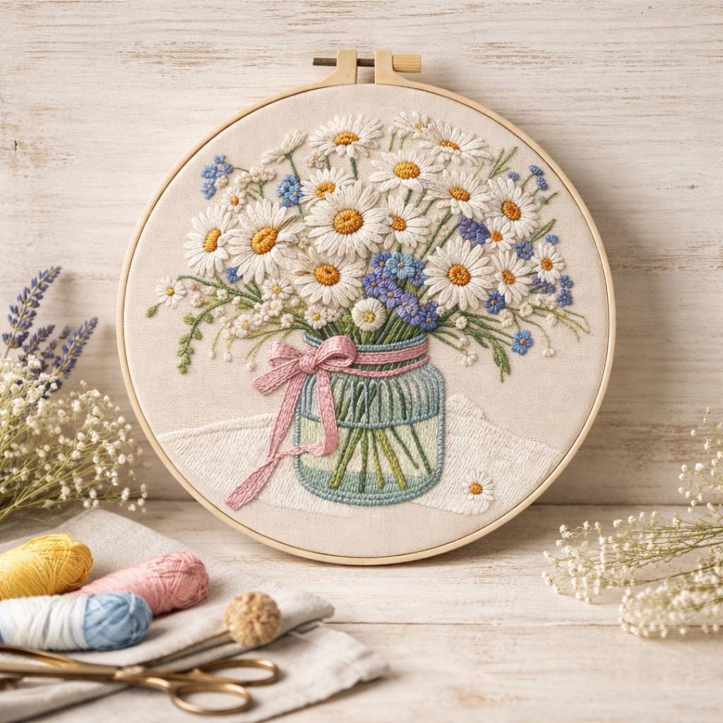 Daisy Embroidery Kit for Beginners