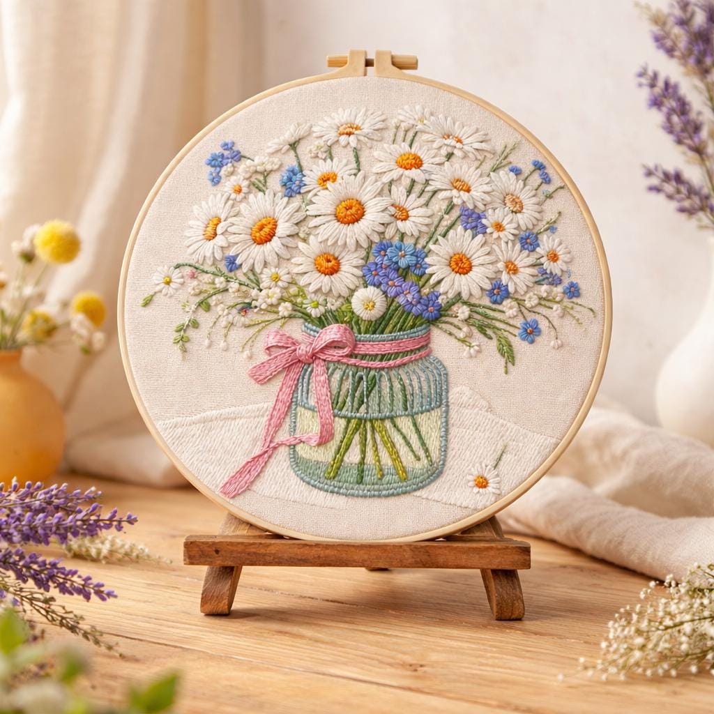 Daisy Embroidery Kit for Beginners