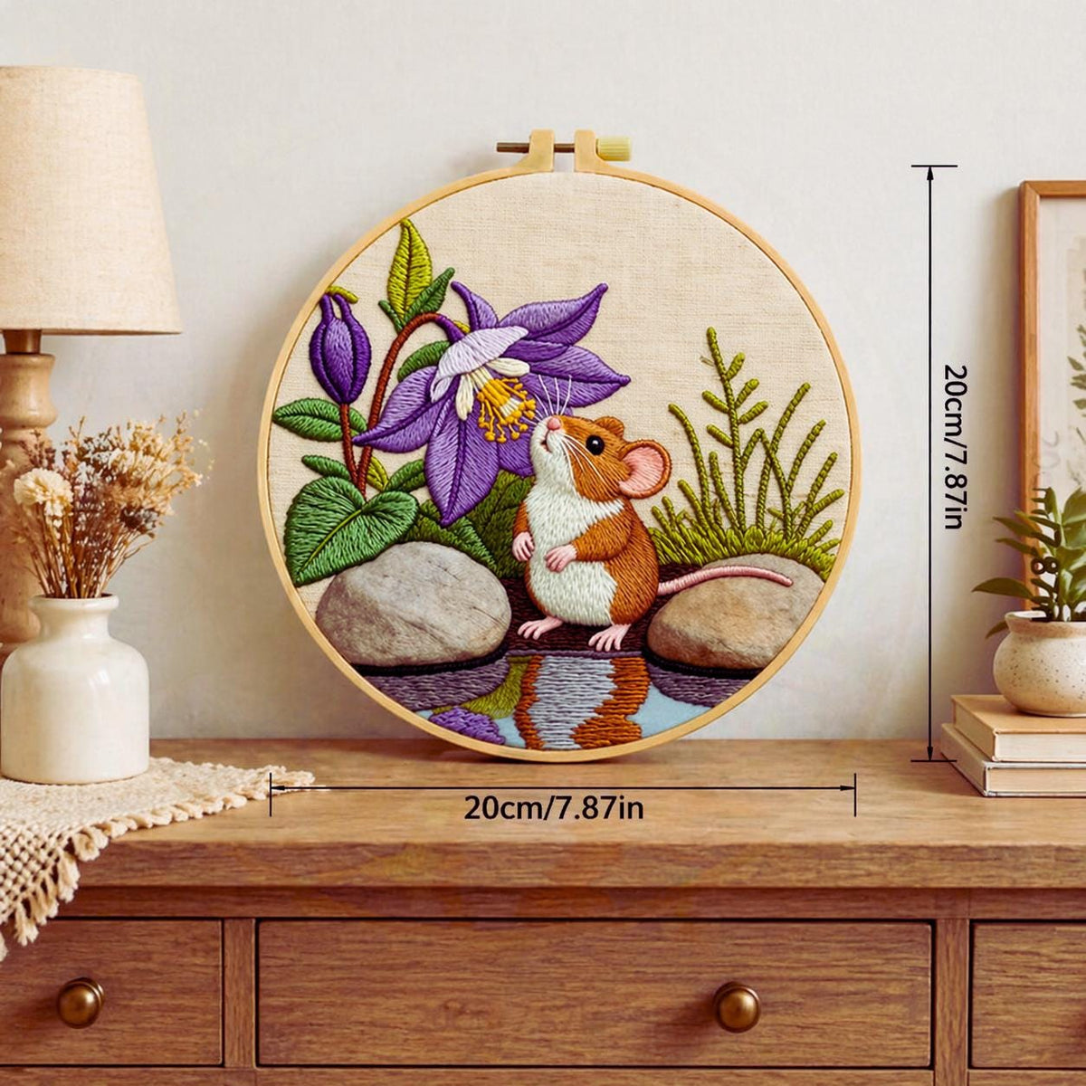 Floral Mouse Embroidery Kit for Beginners | DIY Craft Set