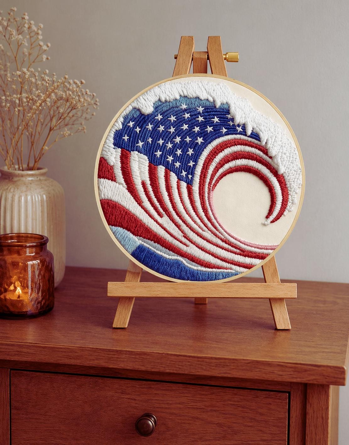 American Flag Wave Embroidery Kit