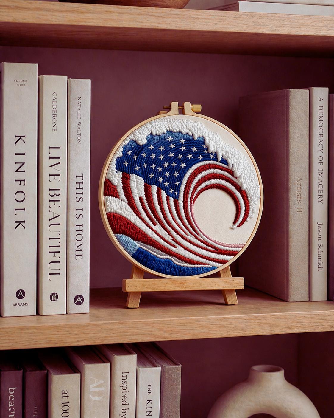 American Flag Wave Embroidery Kit