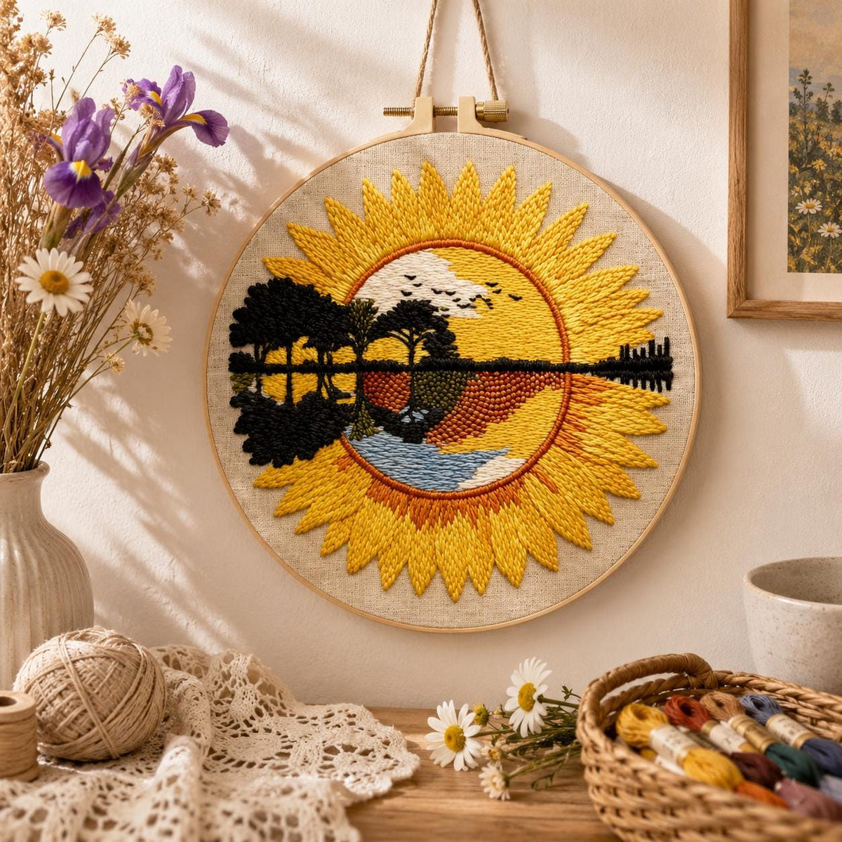 Sunflower Embroidery Kit for Beginners