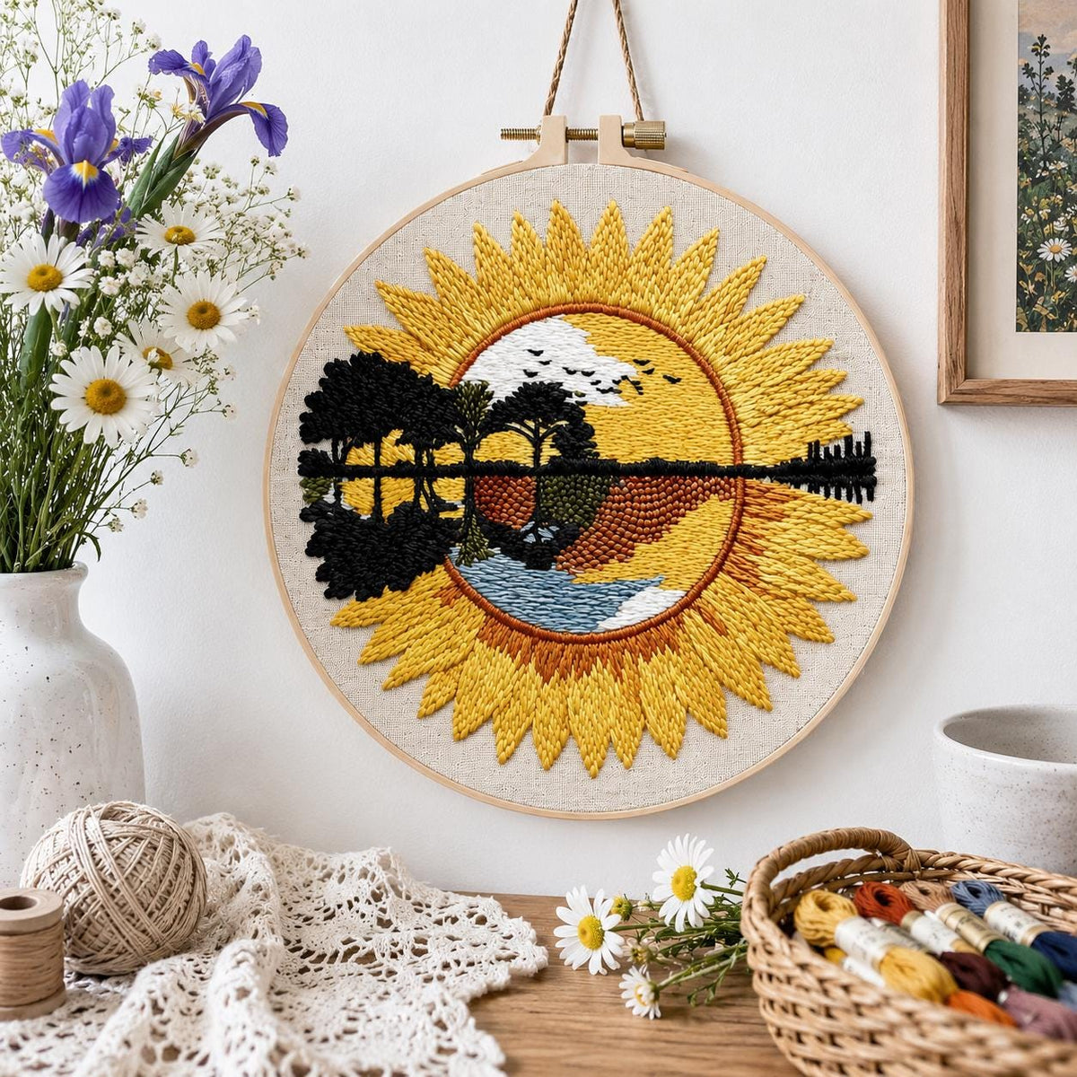 Sunflower Embroidery Kit for Beginners