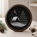 Winter Cabin Embroidery Kit, Snowy Forest Night Scene, Beginner DIY Needlework (20cm)