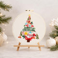Christmas Tree Embroidery Kit for Beginners, Merry Christmas DIY Hand Needlework Set, 20 cm Holiday Craft Gift for Adults