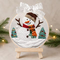 Snowman Embroidery Kit, 20 cm Christmas Hoop Art, Winter Scene DIY Craft