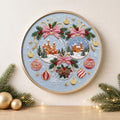 Christmas Village Embroidery Kit, Festive Ornament Hoop Art (15cm or 20cm)