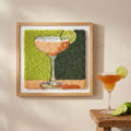 Cocktail Punch Needle Kit for Adults, Lime Drink Punch Embroidery Kit, 25cm Beginner DIY Fiber Art, Modern Needlework Craft Gift
