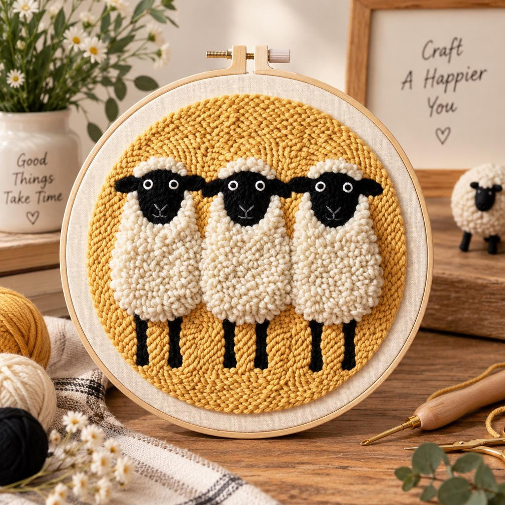 Sheep Punch Needle Kit for Adults