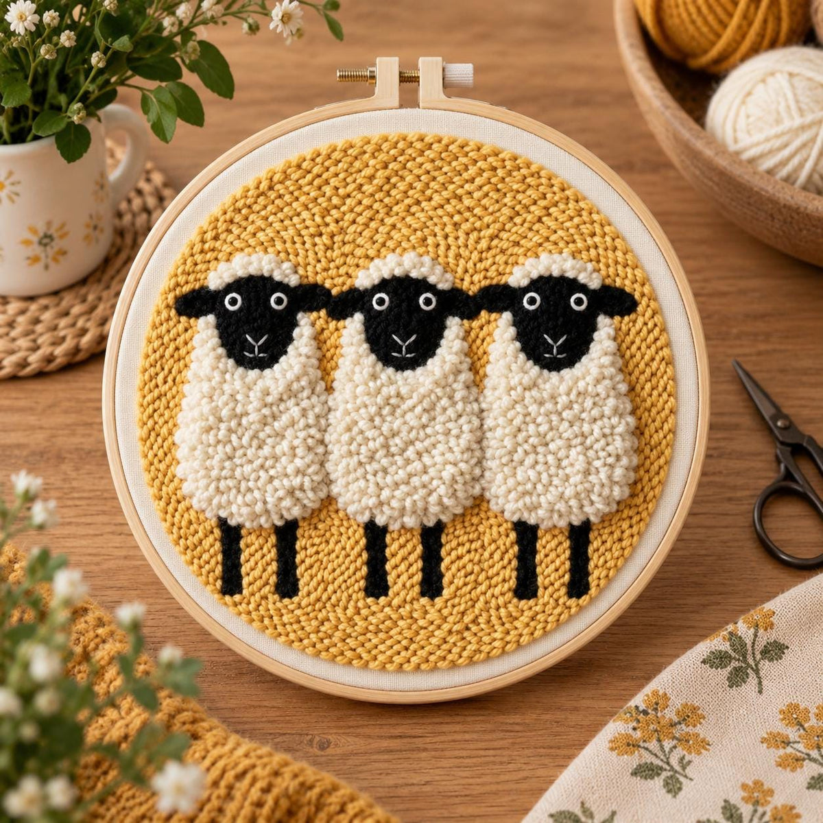 Sheep Punch Needle Kit for Adults
