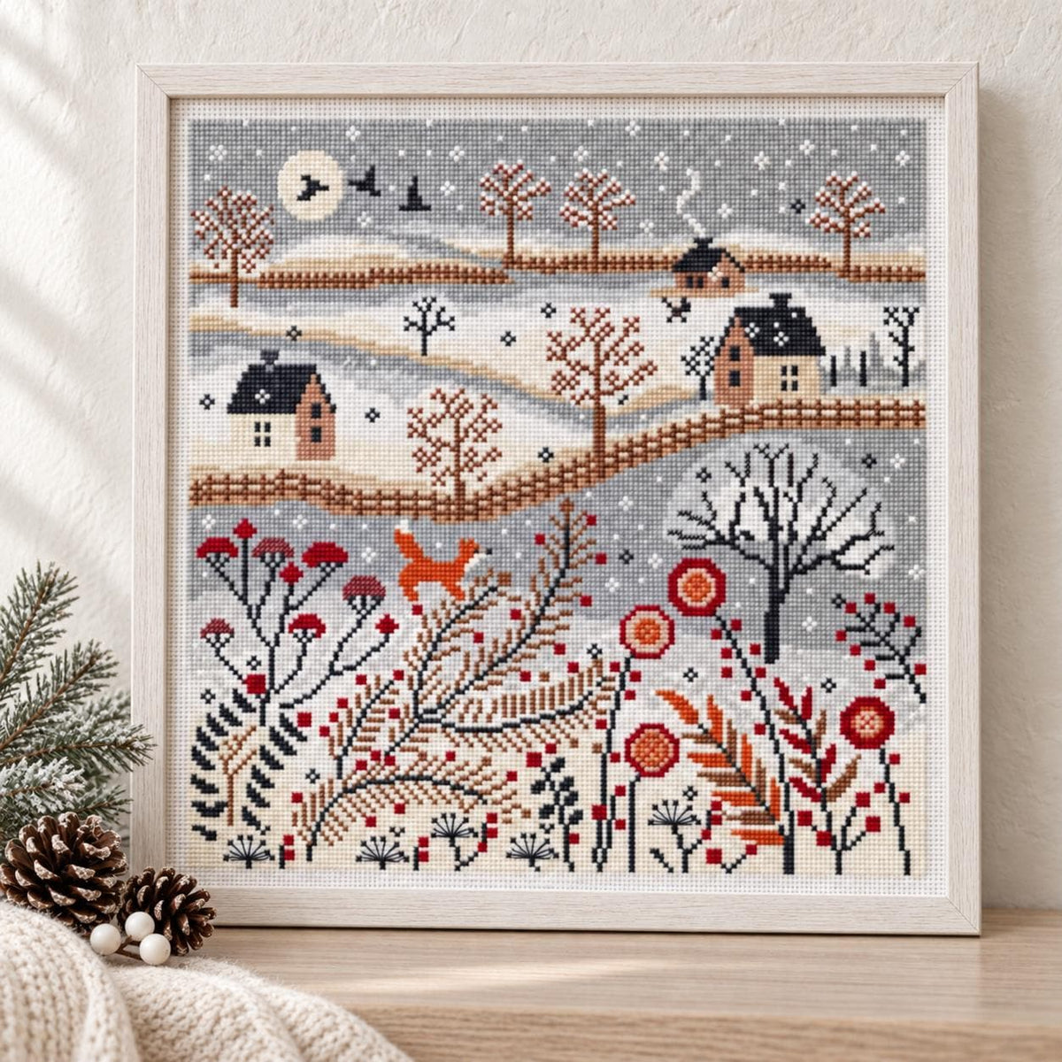 Winter Village Counted Cross Stitch Kit