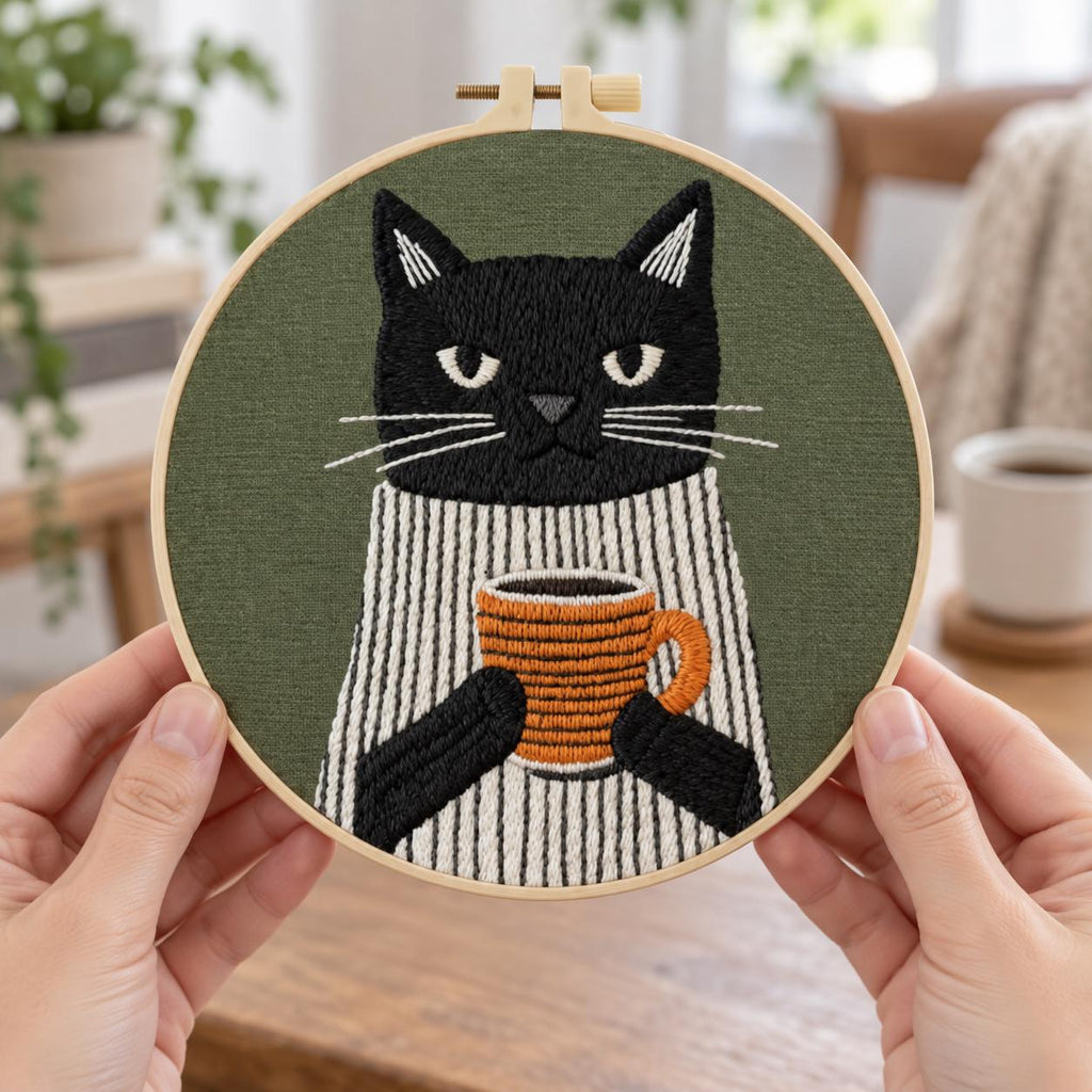 Black Cat Embroidery Kit for Adults – photo 5
