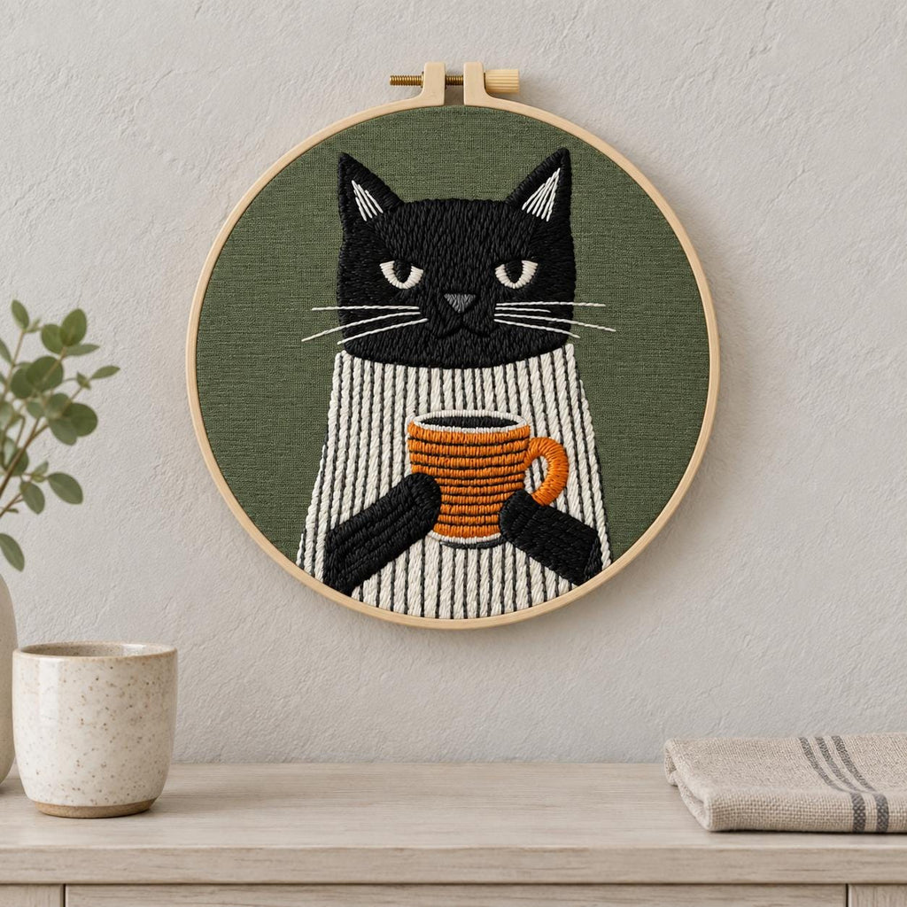 Black Cat Embroidery Kit for Adults – photo 3