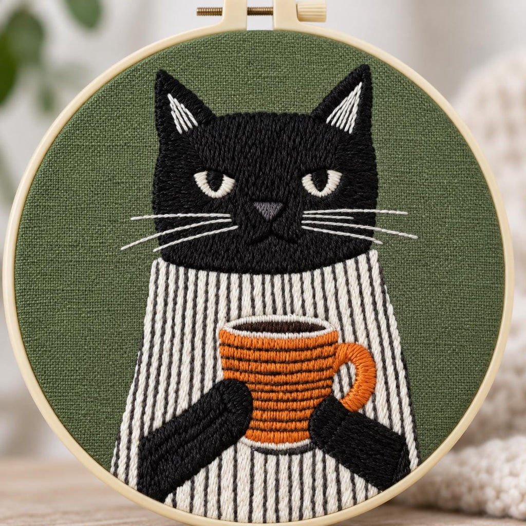 Black Cat Embroidery Kit for Adults – photo 4