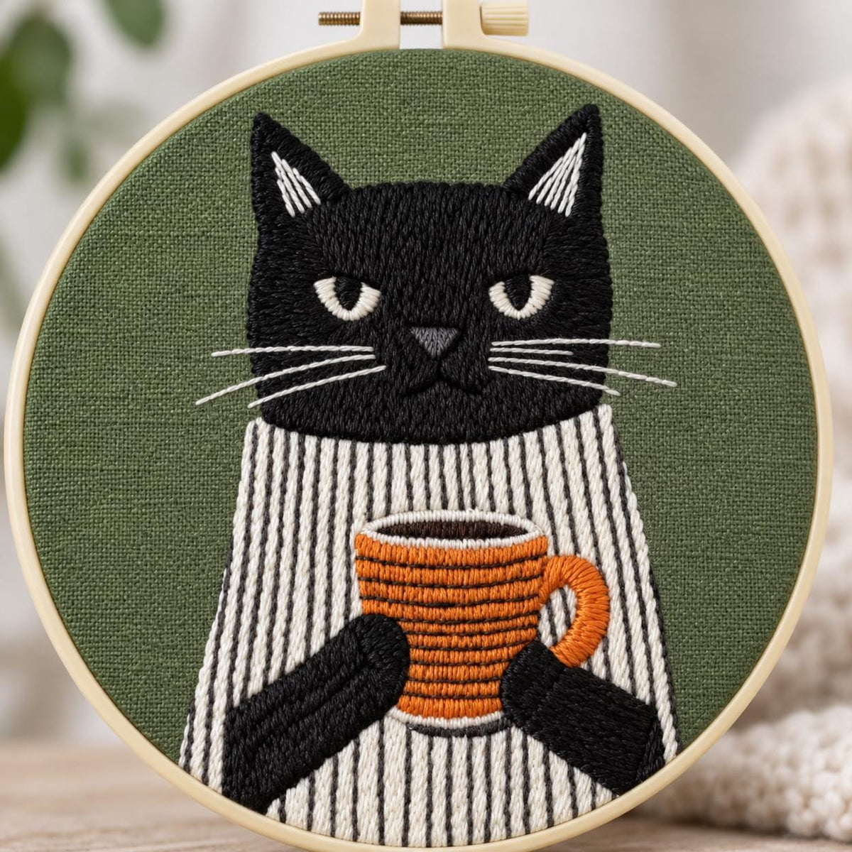 Black Cat Embroidery Kit for Adults – photo 4