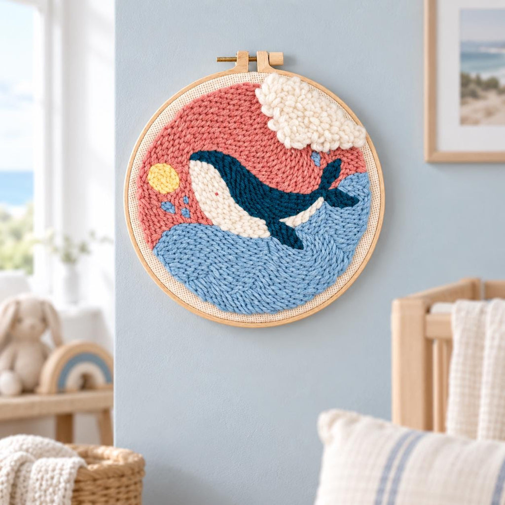 Whale Punch Needle Embroidery Kit