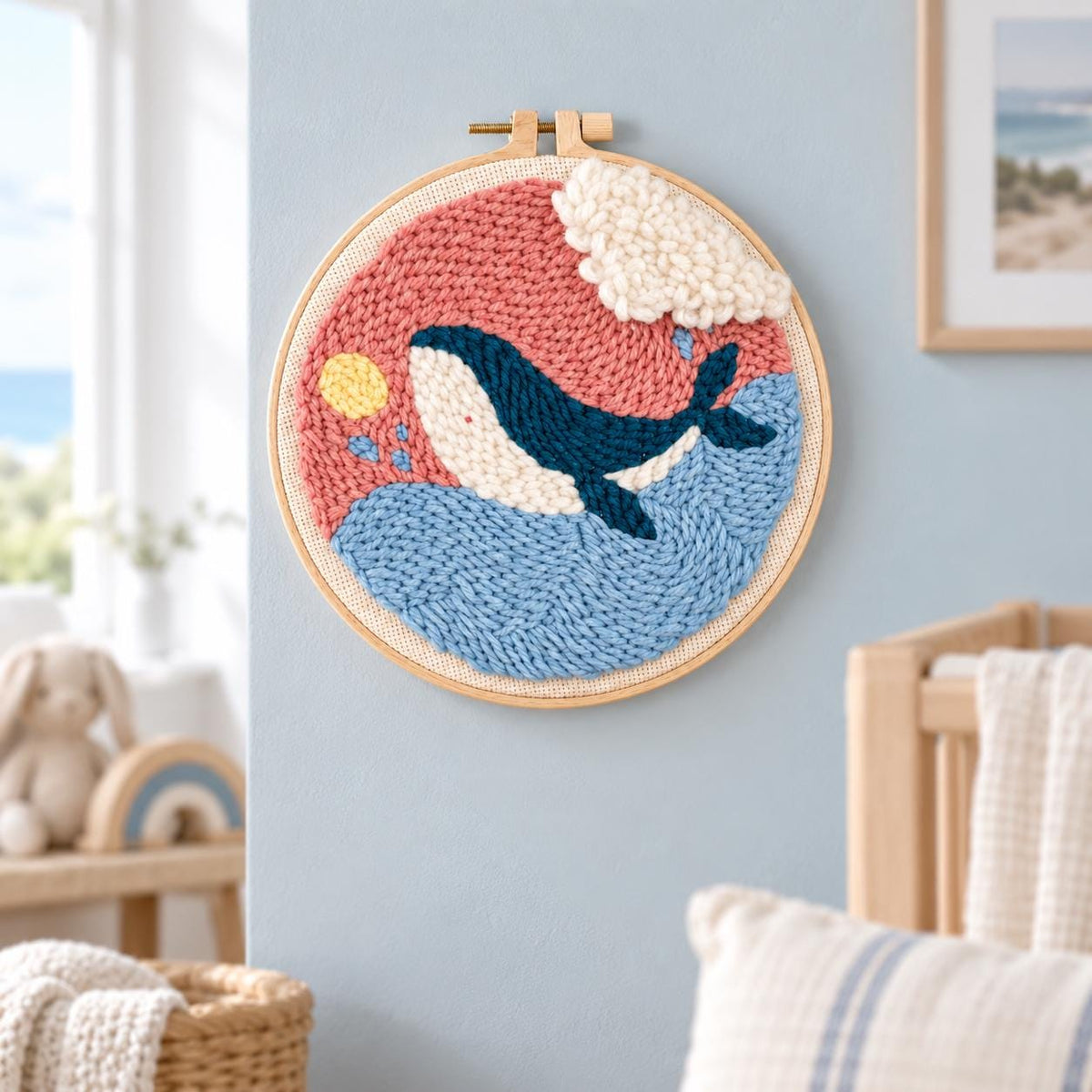 Whale Punch Needle Embroidery Kit