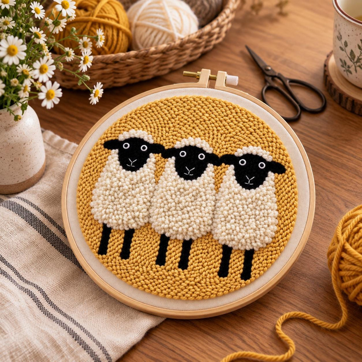 Sheep Punch Needle Kit for Adults