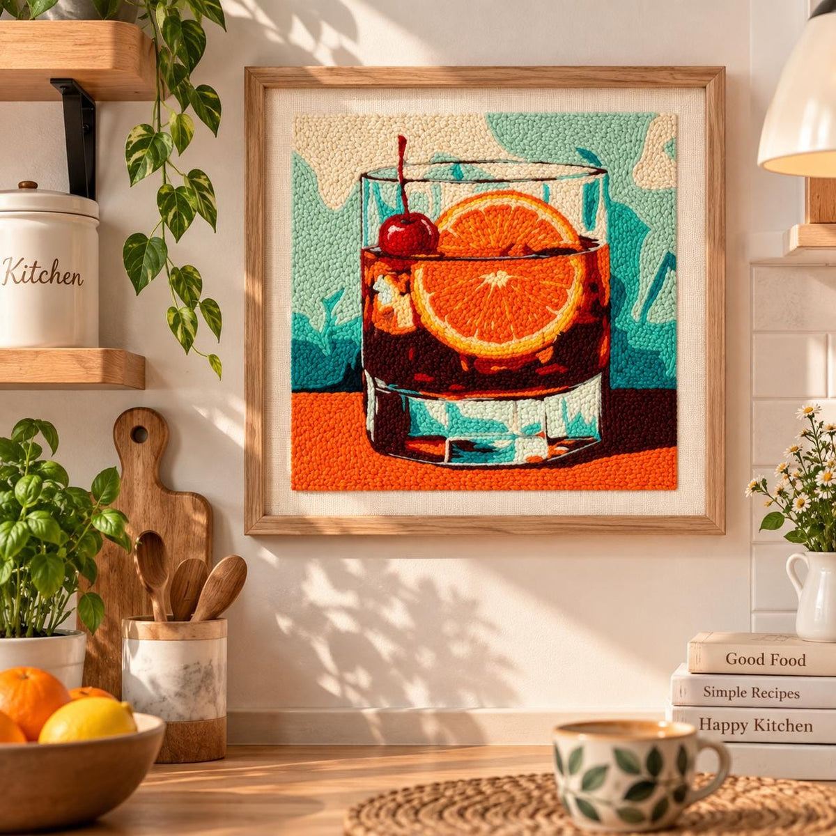 Orange Cocktail Punch Needle Kit
