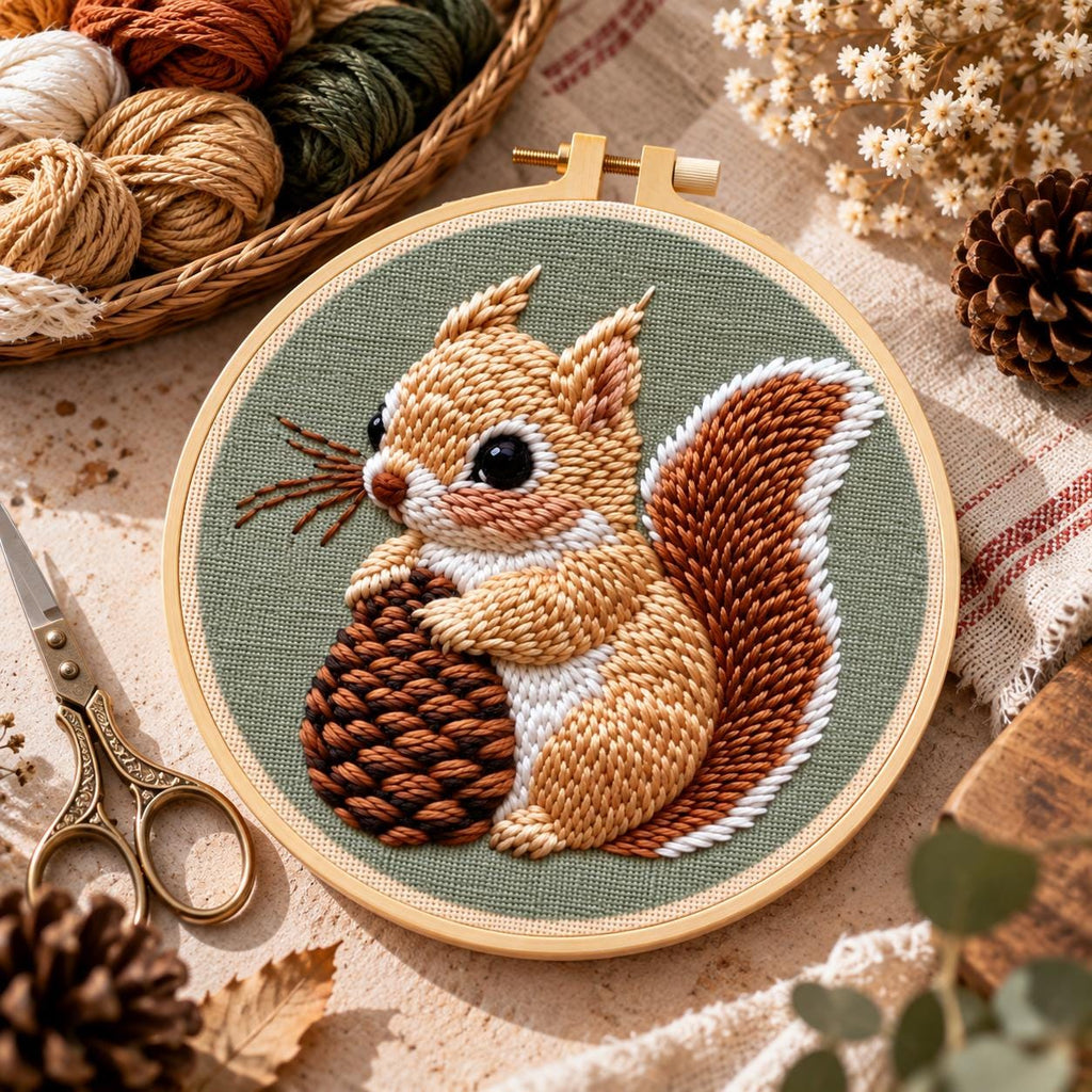 Squirrel Punch Needle Kit