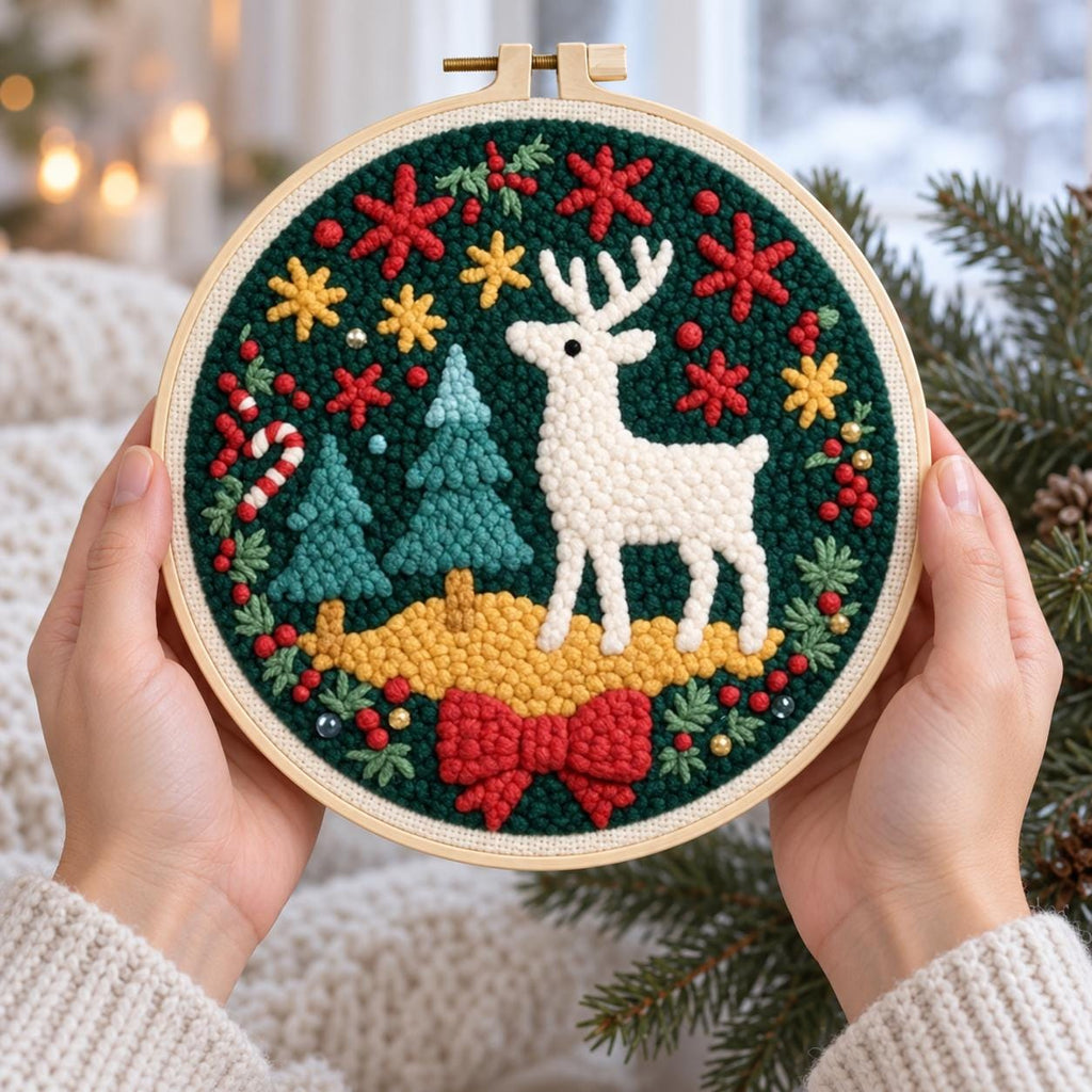 Christmas Reindeer Punch Needle Kit