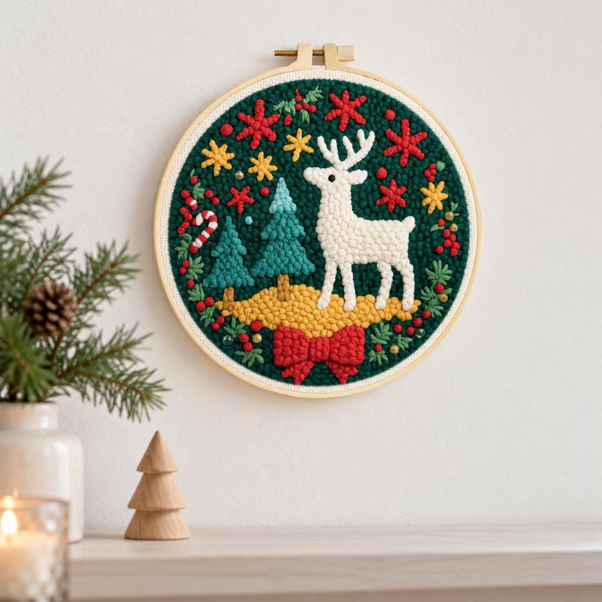 Christmas Reindeer Punch Needle Kit