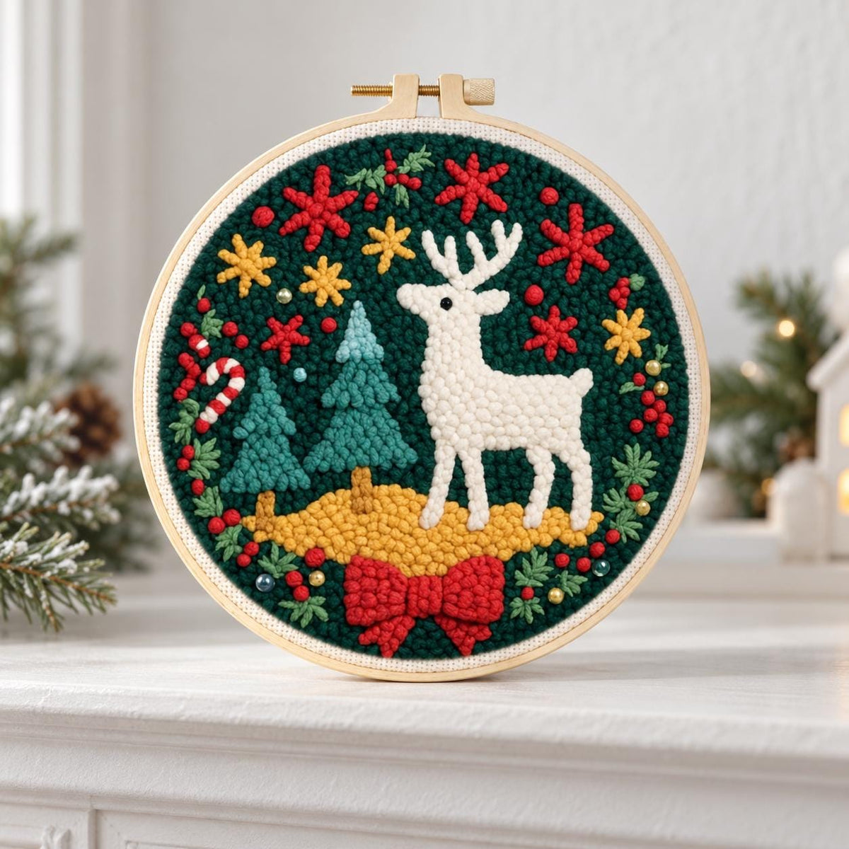 Christmas Reindeer Punch Needle Kit