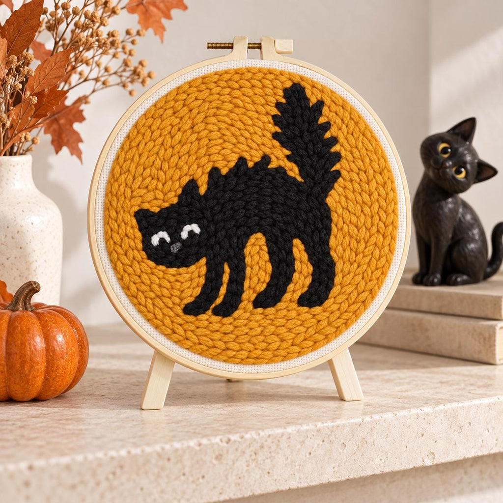 Black Cat Punch Needle Kit