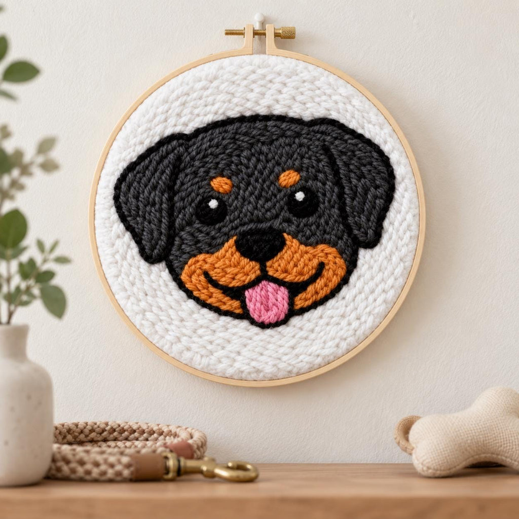 Black Puppy Punch Needle Kit