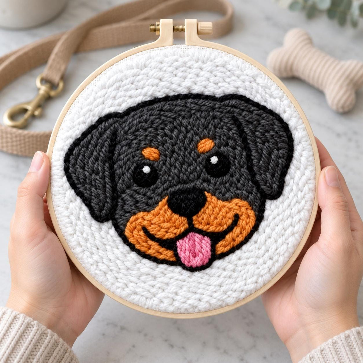 Black Puppy Punch Needle Kit