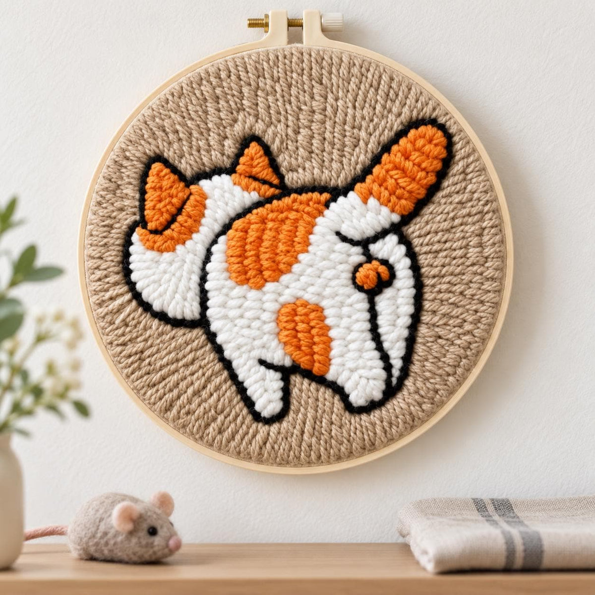 Orange Cat Punch Needle Kit
