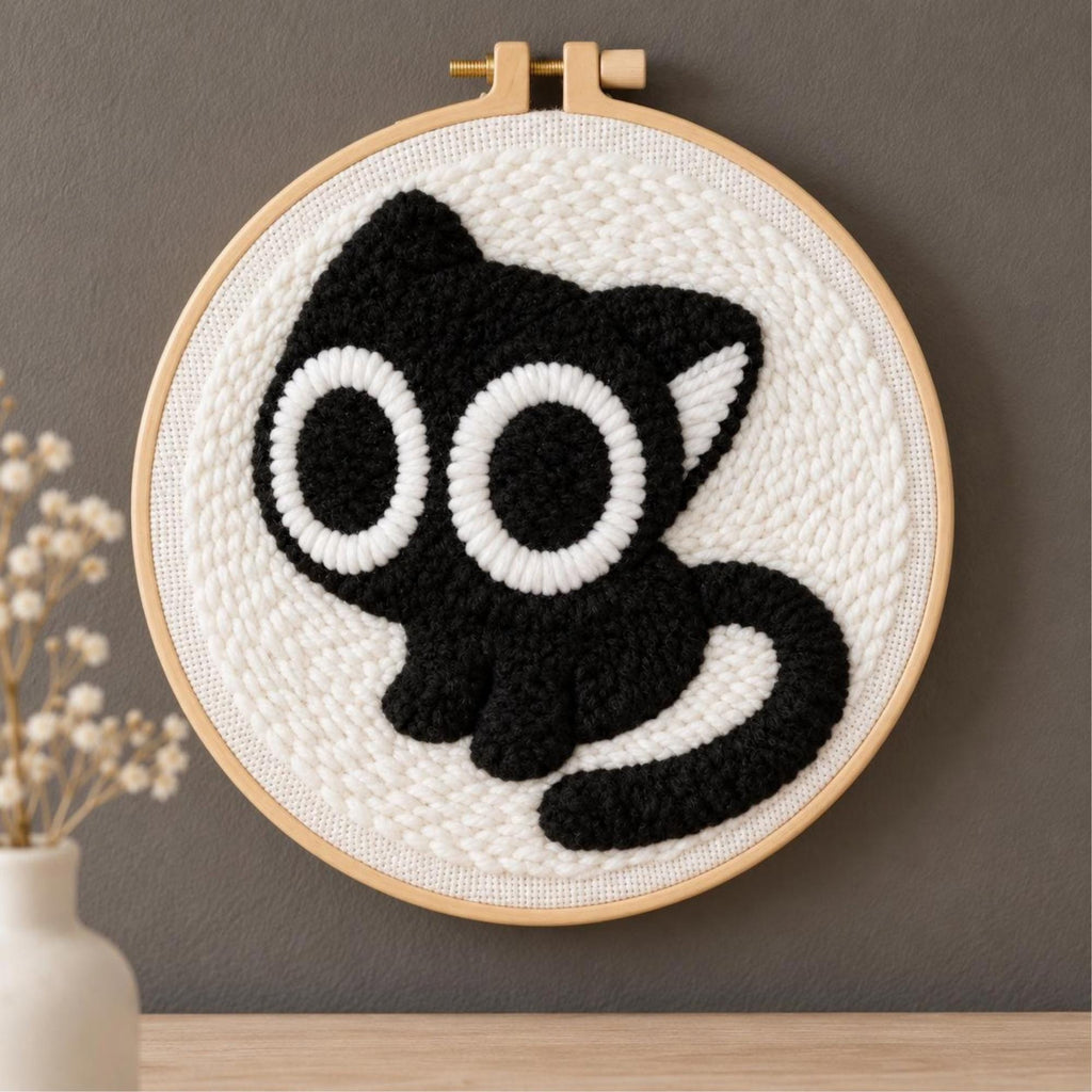 Black Cat Punch Needle Kit