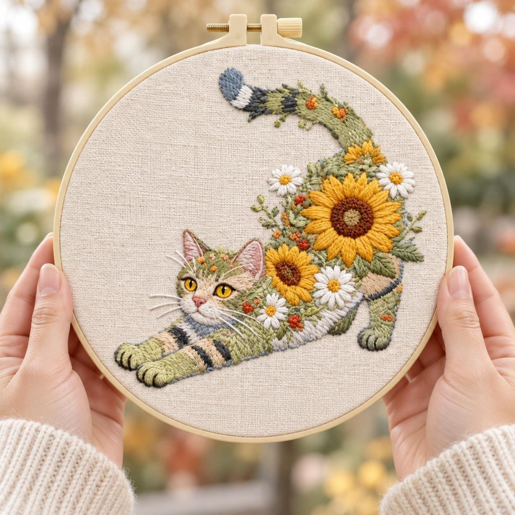 Floral Kitten Embroidery Kit – photo 2