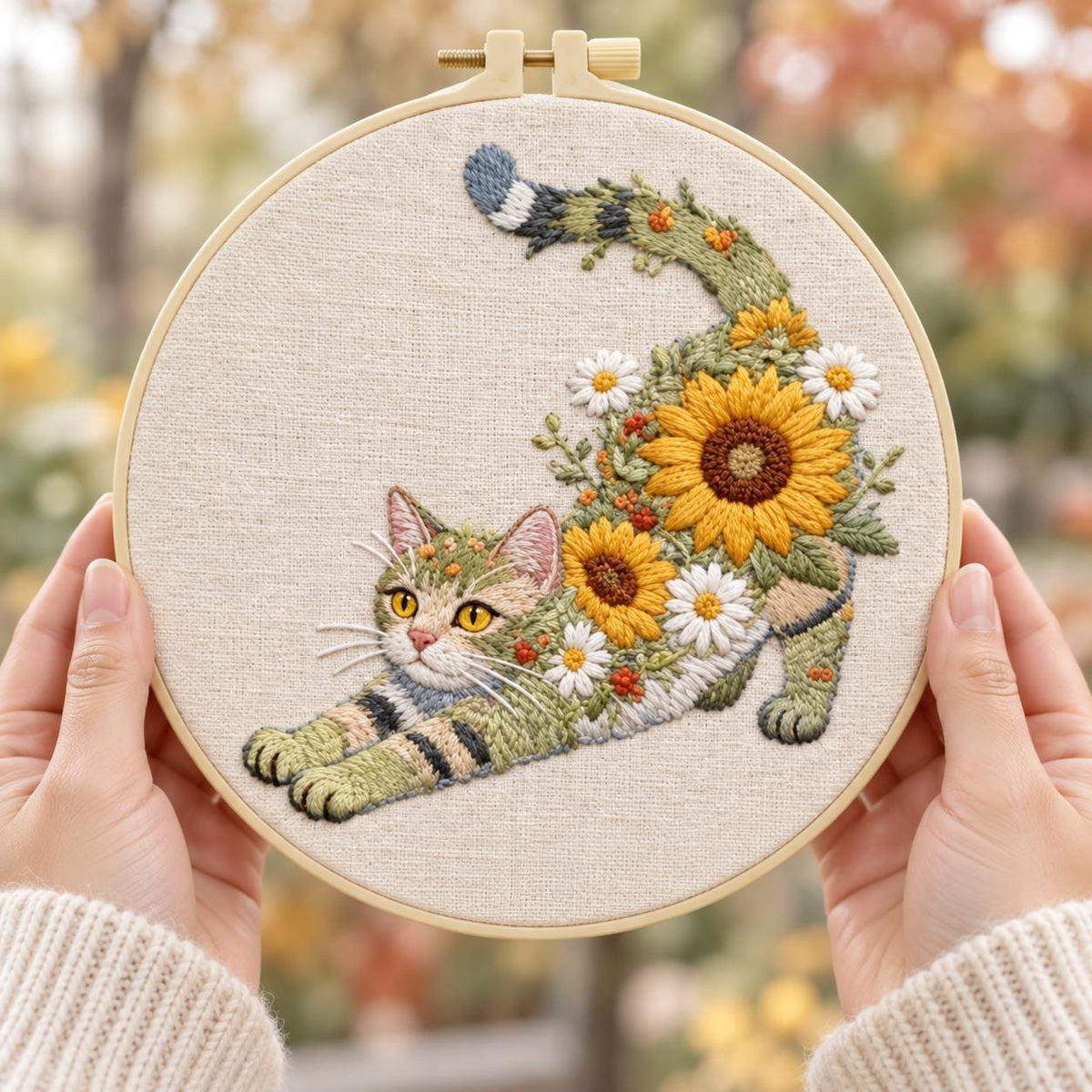 Floral Kitten Embroidery Kit – photo 2