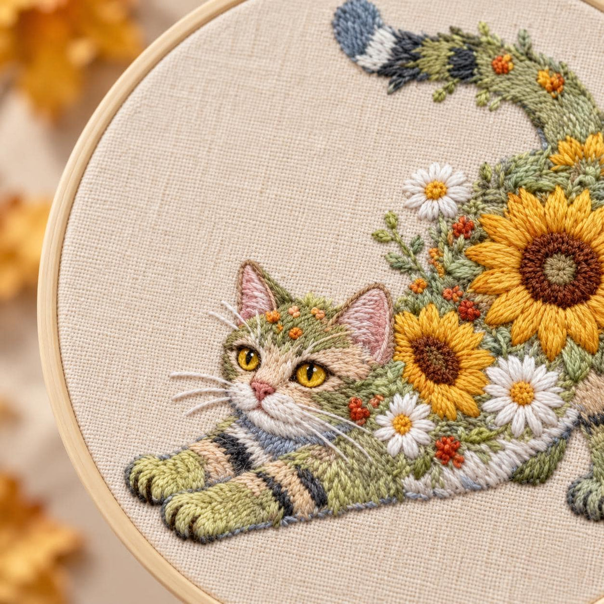Floral Kitten Embroidery Kit – photo 3
