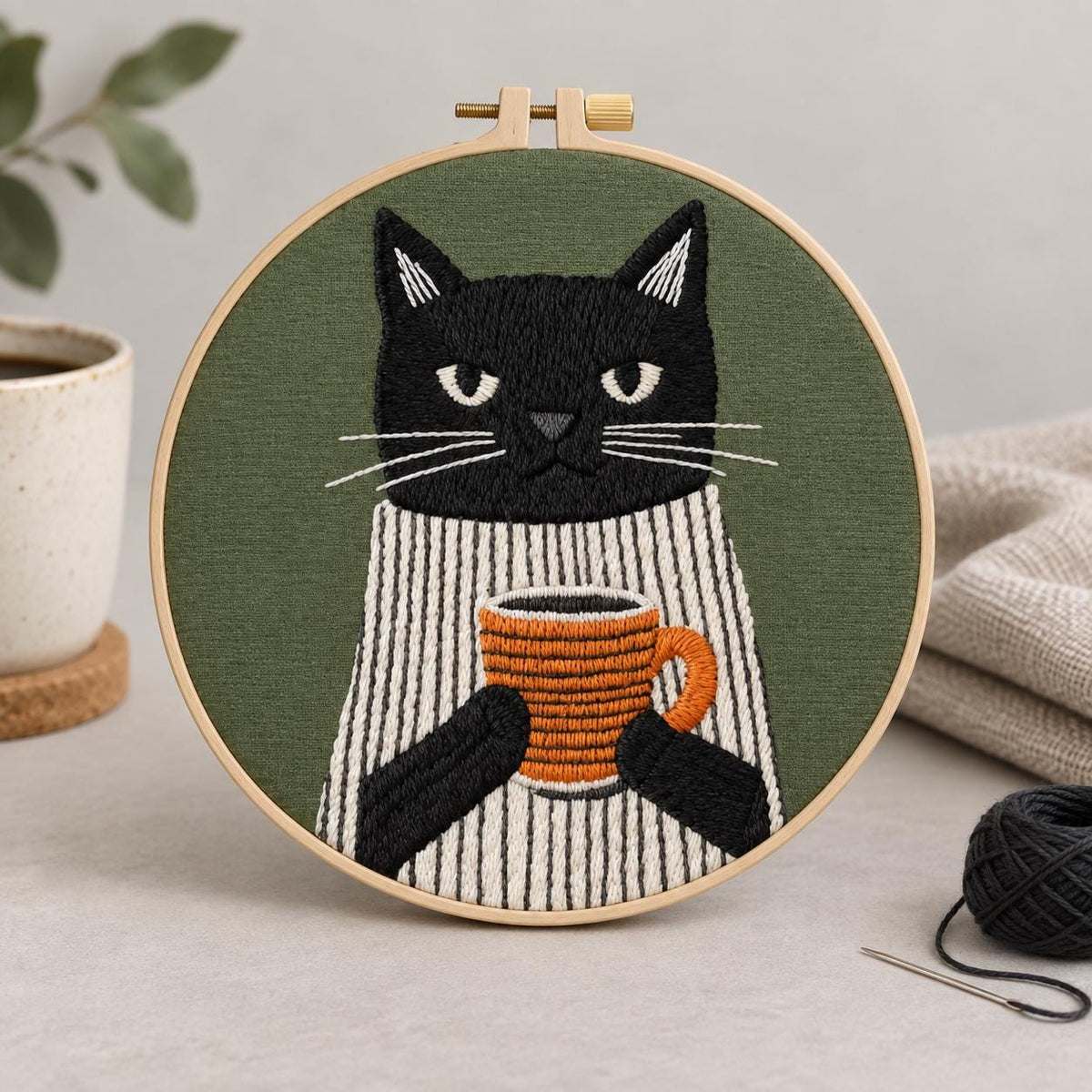 Black Cat Embroidery Kit for Adults – photo 2