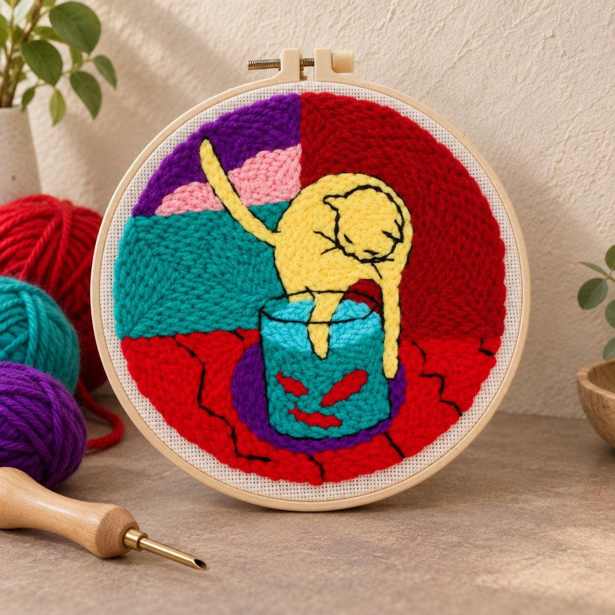Cat Punch Needle Kit for Beginners