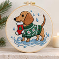 Christmas Dachshund Embroidery Kit