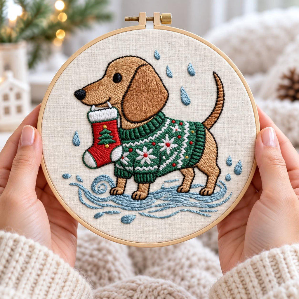 Christmas Dachshund Embroidery Kit – photo 2