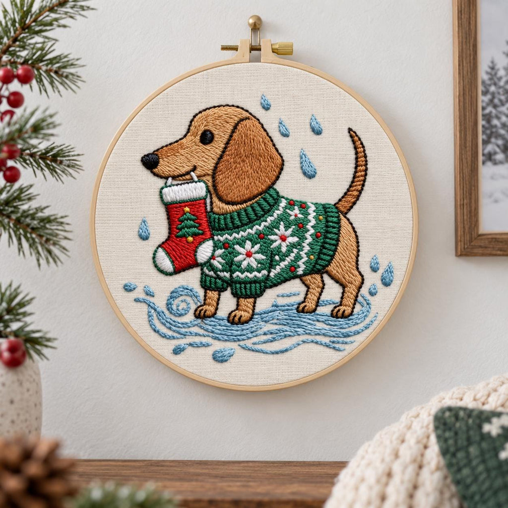 Christmas Dachshund Embroidery Kit – photo 3