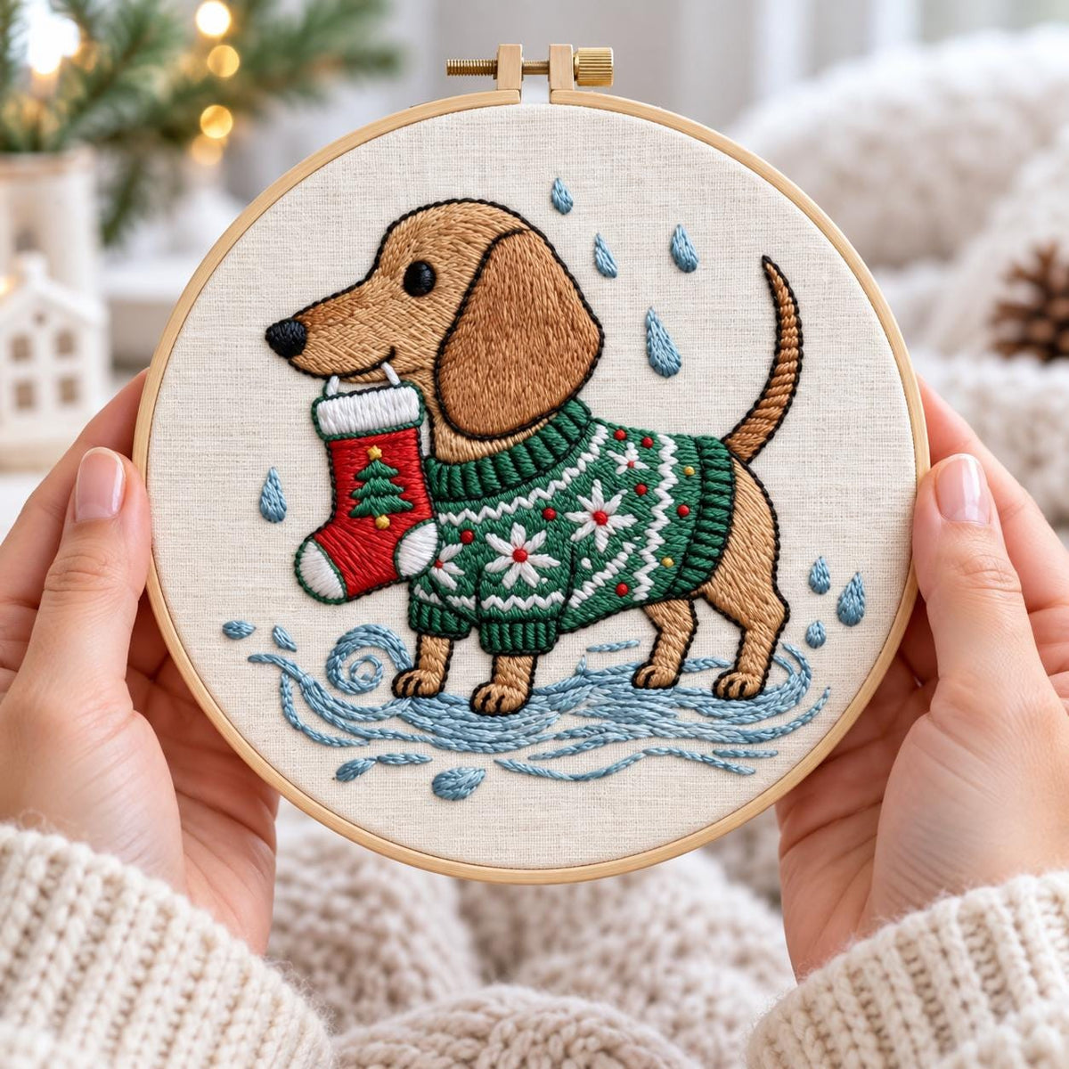 Christmas Dachshund Embroidery Kit – photo 4